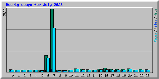 Hourly usage for July 2023